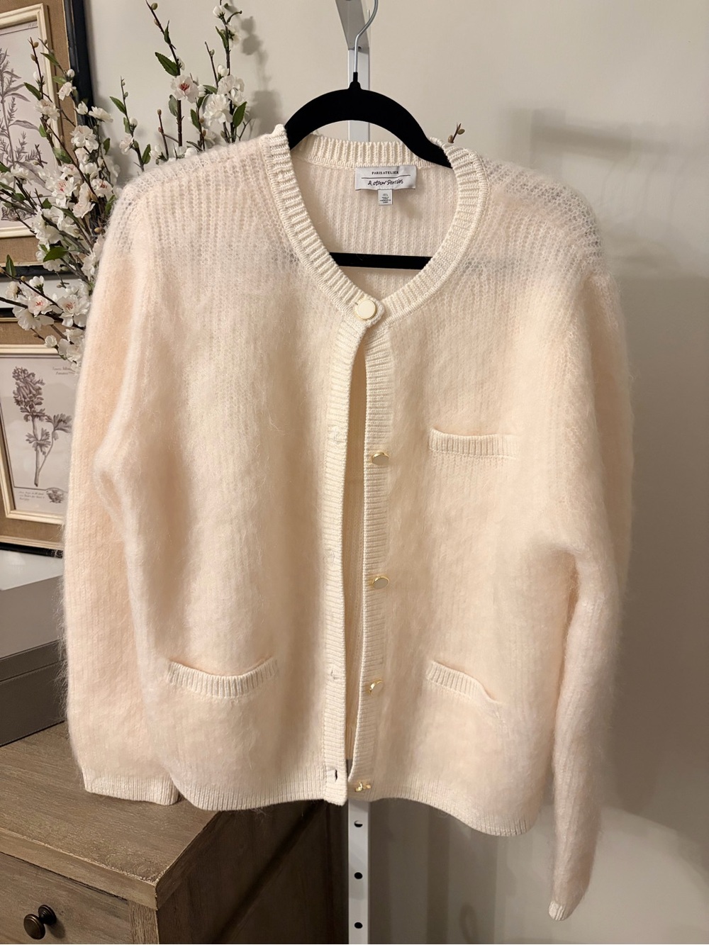 & Other Stories Pale Cream Mohair-Blend Button Cardigan - Picture 4 of 7